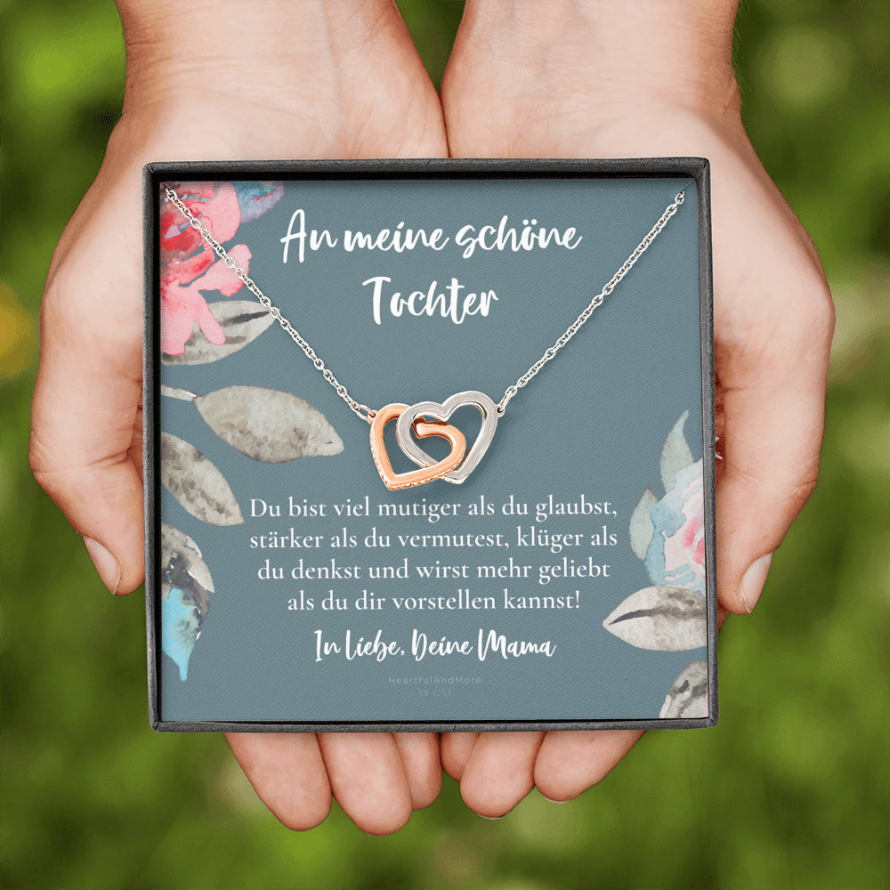 Halskette für Tochter, Geburtstagsgeschenk für Tochter, Goldene Herzen Kette für Tochter, Silberkette, Konfirmation Geschenk, für Tochter