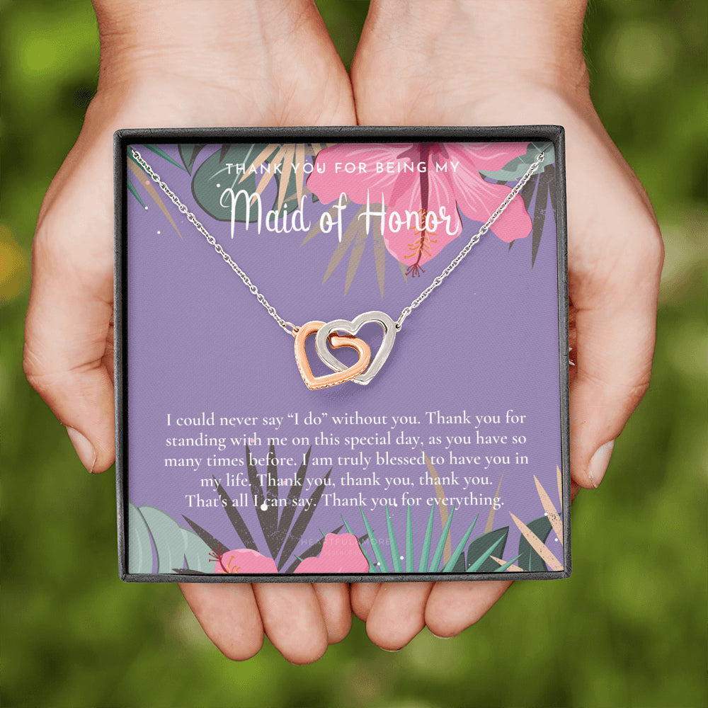 Maid of Honor Thank You Gift From Bride, Bridesmaid Gift, Maid of Honor Gift Necklace, Matron of Honor Gift, Thank You Gift From Bride