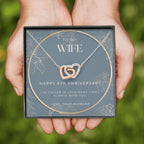 6 Year Anniversary Gift For Wife - Interlocking Hearts Necklace