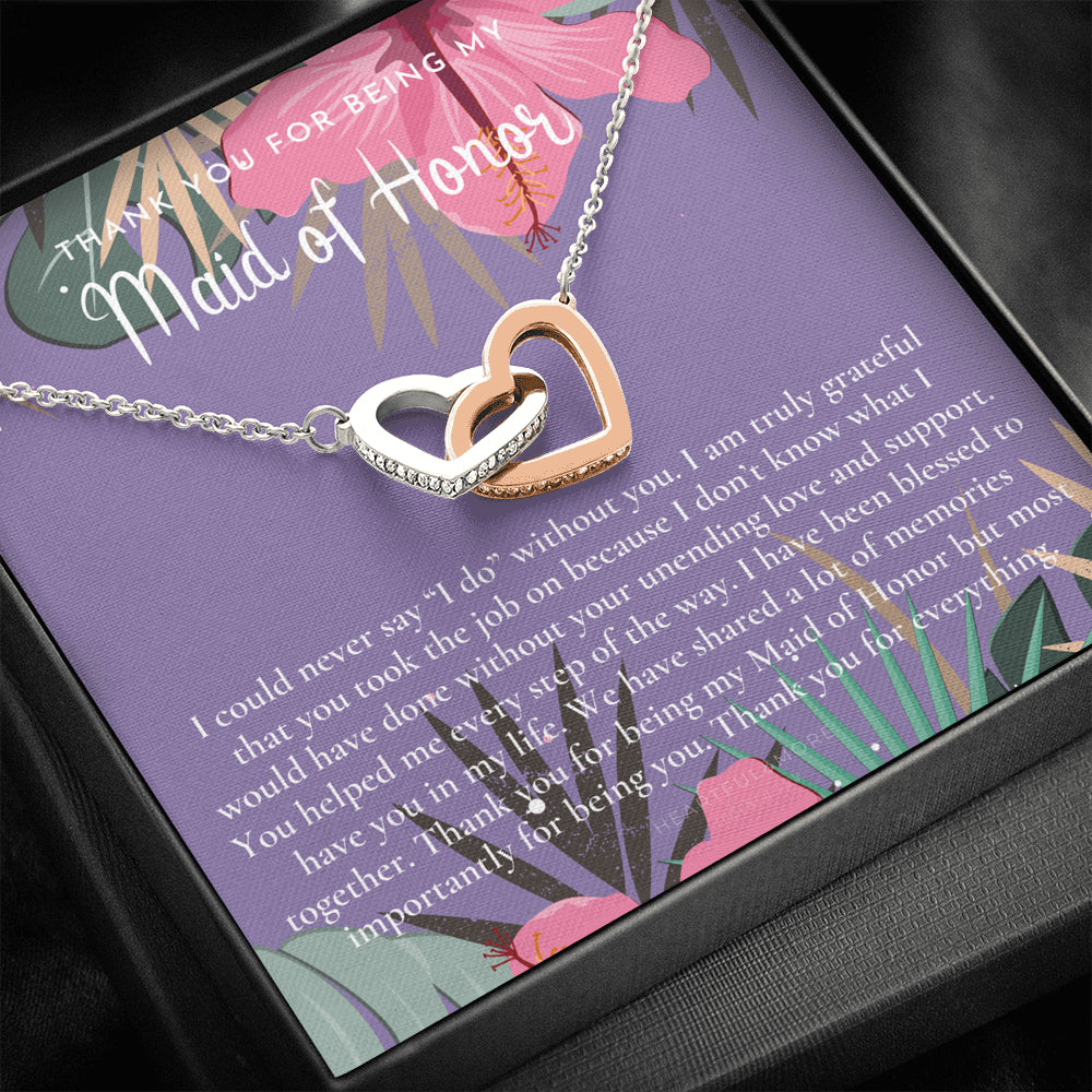 Maid of Honor Thank You Gift From Bride, Bridesmaid Gift, Maid of Honor Gift Necklace, Matron of Honor Gift, Thank You Gift From Bride