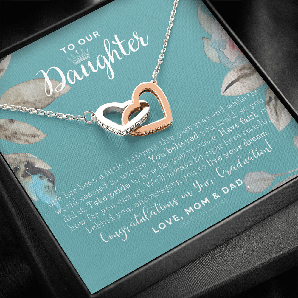 To Our Daughter, Straighten Your Crown Necklace, Parents Daughter Necklace, Daughter Graduation Gift, Graduation on Pandemic