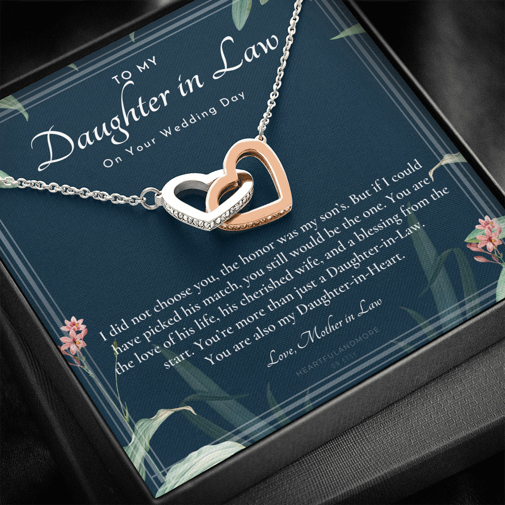 Daughter-In-Law Gift Necklace, Wedding Gift, Jewelry From Mother-In Law, Gift for Bride, Daughter-In-Heart