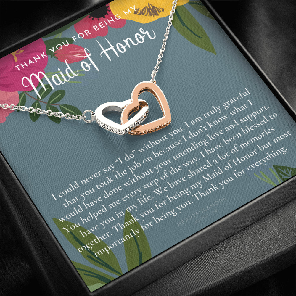 Maid of Honor Thank You Gift From Bride, Bridesmaid Gift, Maid of Honor Gift Necklace, Matron of Honor Gift, Thank You Gift From Bride