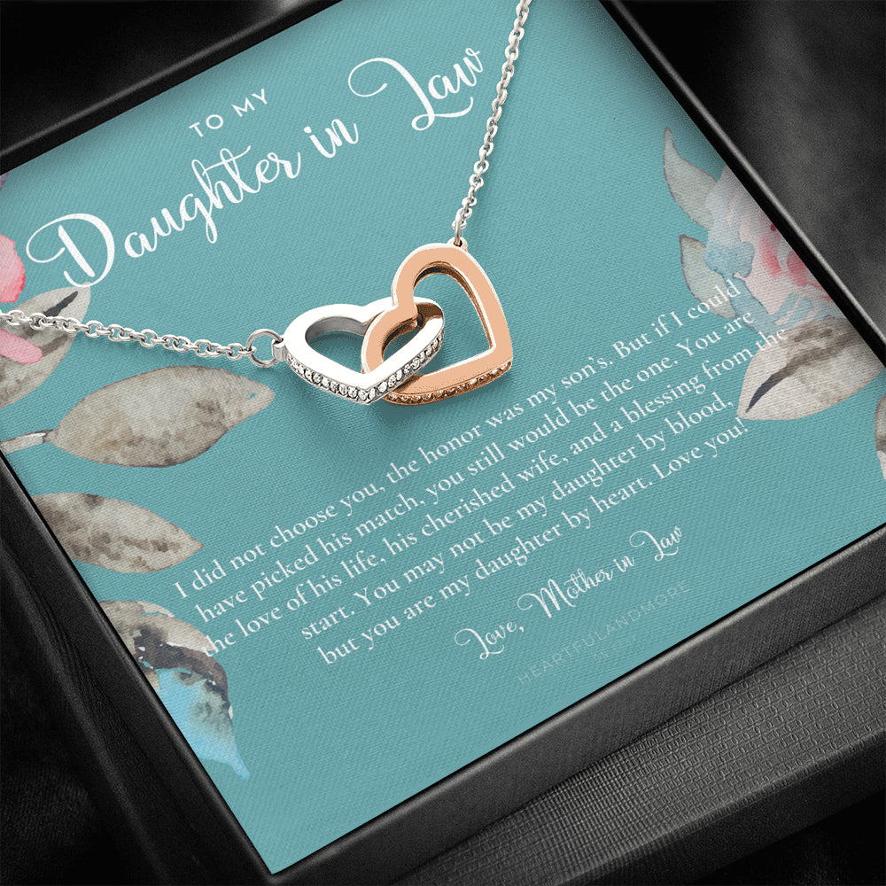 Daughter-In-Law Gift Necklace, Wedding Gift, Jewelry From Mother-In Law, Gift for Bride, Daughter-In-Heart