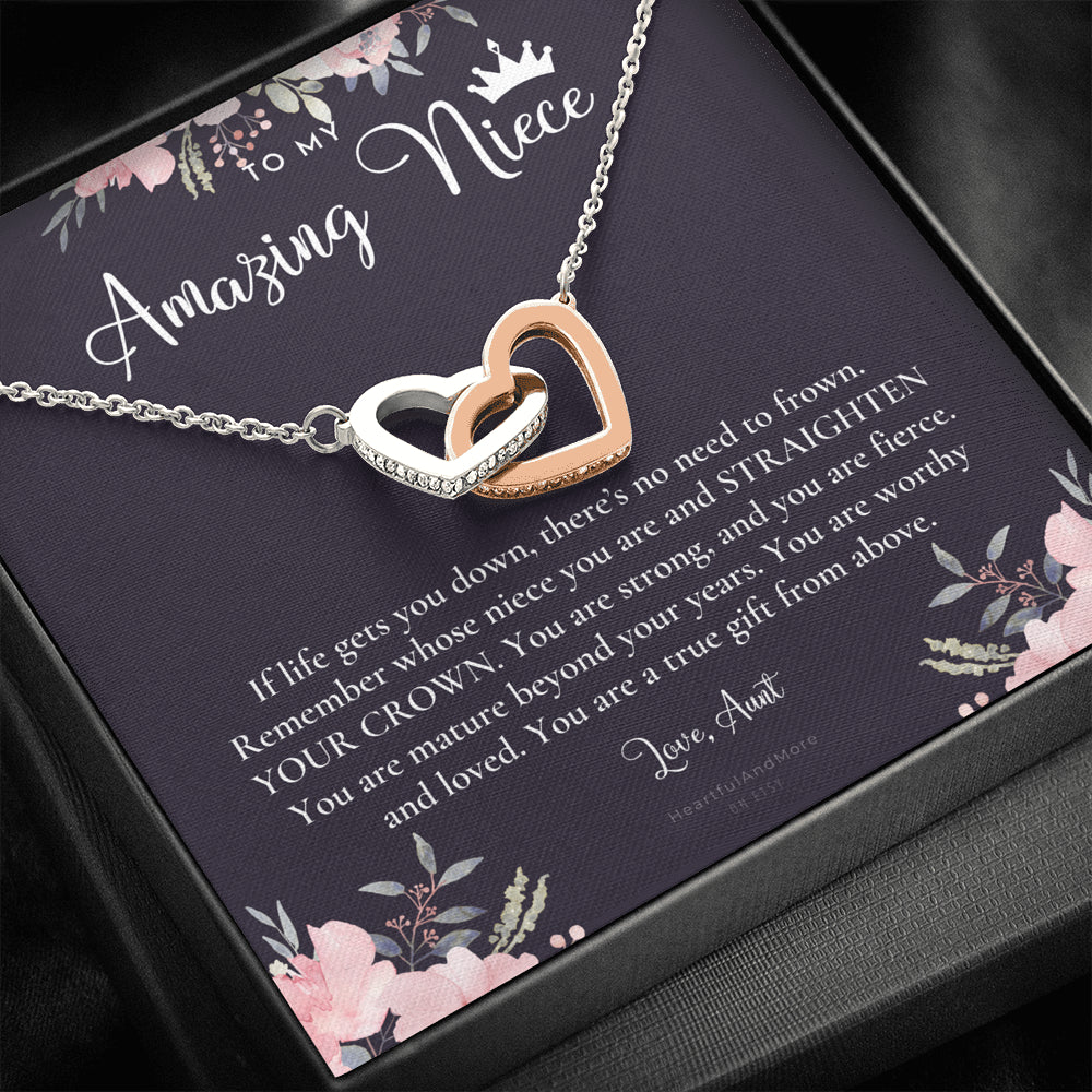 To My Amazing Niece, Straighten Your Crown Necklace, Aunt Niece Necklace, Niece Birthday Gift, Niece Graduation Gift