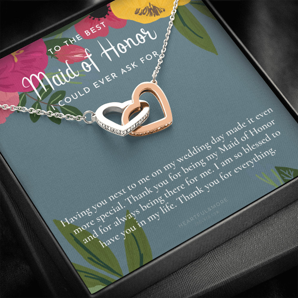 Maid of Honor Thank You Gift From Bride, Bridesmaid Gift, Maid of Honor Gift Necklace, Matron of Honor Gift, Thank You Gift From Bride