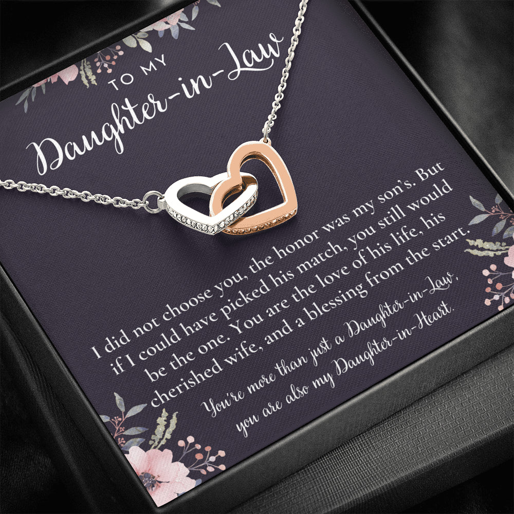Daughter-In-Law Gift Necklace, Wedding Gift, Jewelry From Mother-In Law, Gift for Bride, Daughter-In-Heart