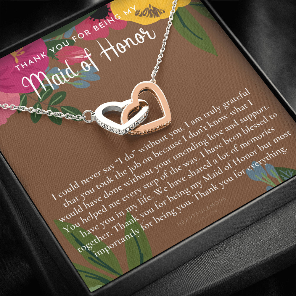Maid of Honor Thank You Gift From Bride, Bridesmaid Gift, Maid of Honor Gift Necklace, Matron of Honor Gift, Thank You Gift From Bride