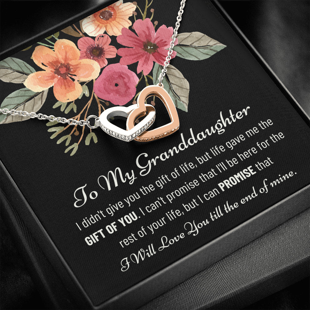 Forever Love Granddaughter Interlocking Heart Necklace Gift from Grandma