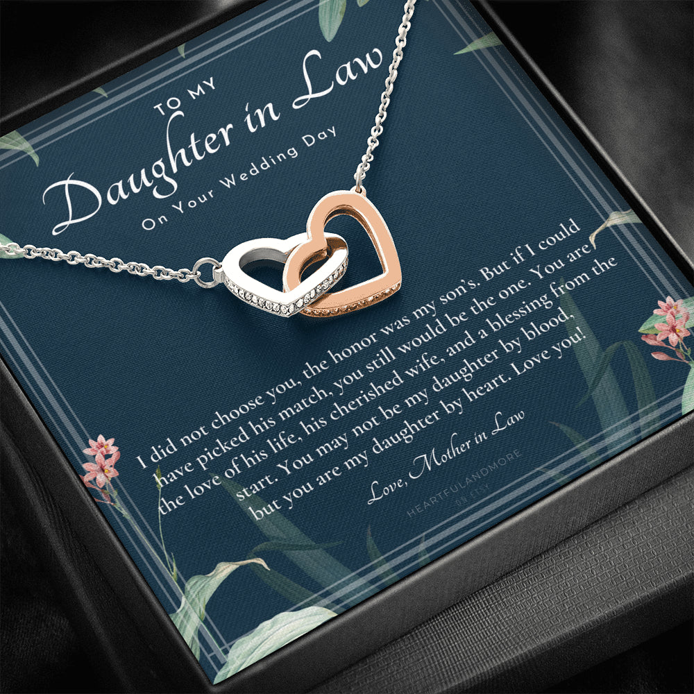 Daughter-In-Law Gift Necklace, Wedding Gift, Jewelry From Mother-In Law, Gift for Bride, Daughter-In-Heart