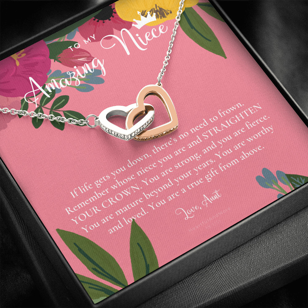 To My Amazing Niece, Straighten Your Crown Necklace, Aunt Niece Necklace, Niece Birthday Gift, Niece Graduation Gift