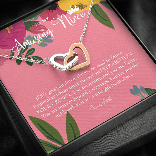 To My Amazing Niece, Straighten Your Crown Necklace, Aunt Niece Necklace, Niece Birthday Gift, Niece Graduation Gift