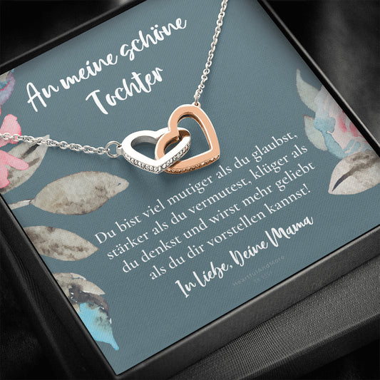 Halskette für Tochter, Geburtstagsgeschenk für Tochter, Goldene Herzen Kette für Tochter, Silberkette, Konfirmation Geschenk, für Tochter