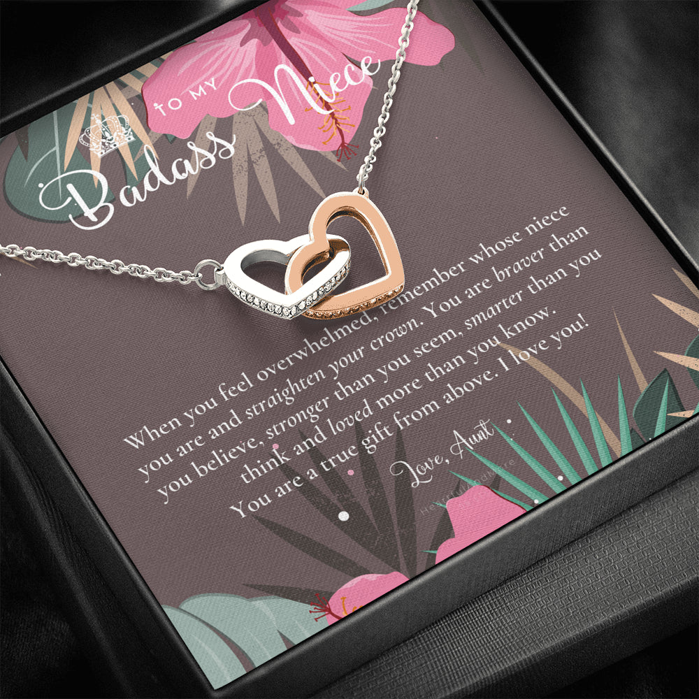 To My Badass Niece, Straighten Your Crown Necklace, Aunt Niece Necklace, Niece Birthday Gift, Niece Graduation Gift