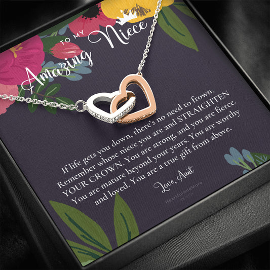 To My Amazing Niece, Straighten Your Crown Necklace, Aunt Niece Necklace, Niece Birthday Gift, Niece Graduation Gift