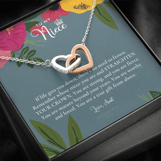 To My Badass Niece, Straighten Your Crown Necklace, Aunt Niece Necklace, Niece Birthday Gift, Niece Graduation Gift