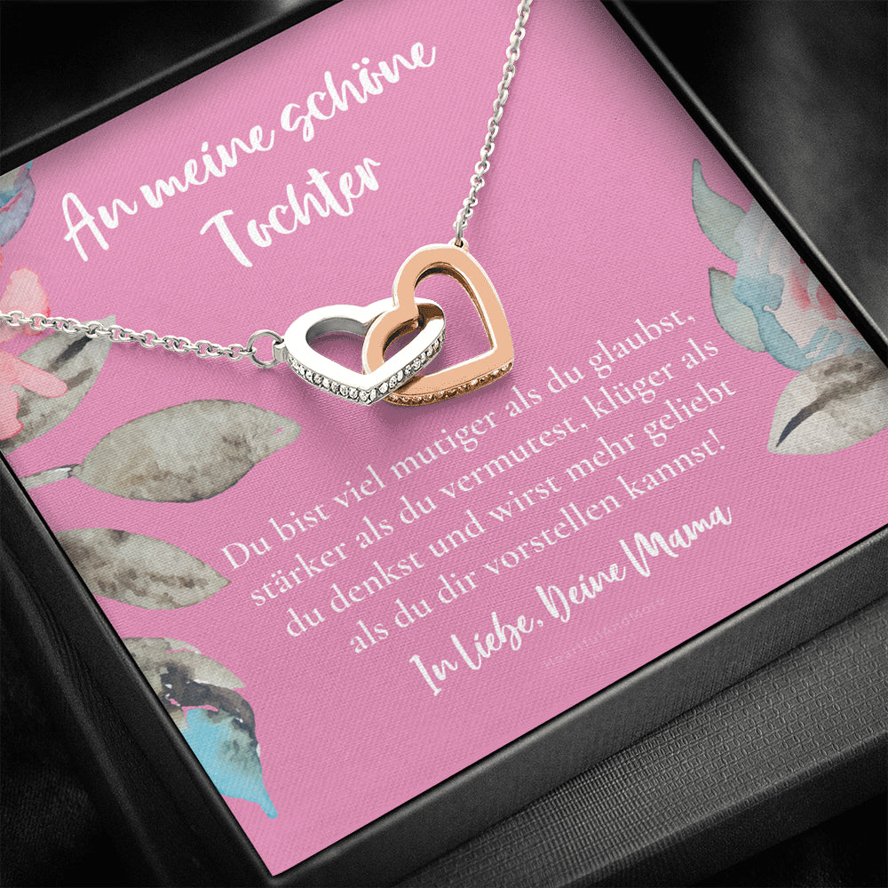 Halskette für Tochter, Geburtstagsgeschenk für Tochter, Goldene Herzen Kette für Tochter, Silberkette, Konfirmation Geschenk, für Tochter