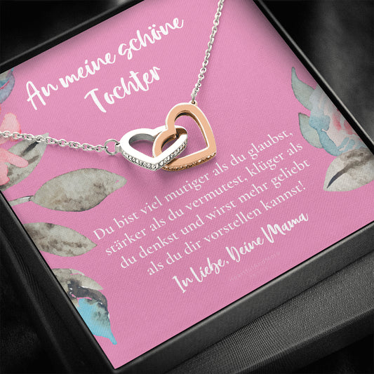 Halskette für Tochter, Geburtstagsgeschenk für Tochter, Goldene Herzen Kette für Tochter, Silberkette, Konfirmation Geschenk, für Tochter