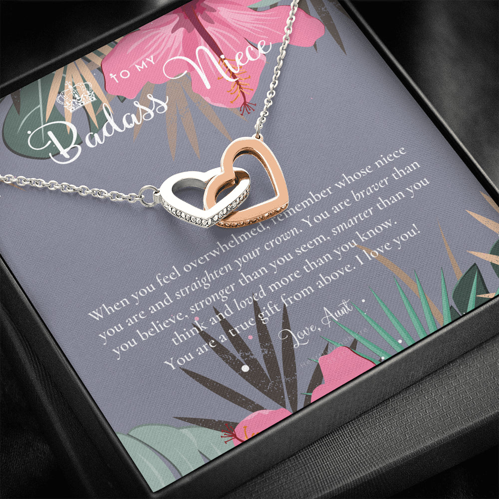 To My Badass Niece, Straighten Your Crown Necklace, Aunt Niece Necklace, Niece Birthday Gift, Niece Graduation Gift