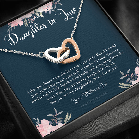 Daughter-In-Law Gift Necklace, Wedding Gift, Jewelry From Mother-In Law, Gift for Bride, Daughter-In-Heart