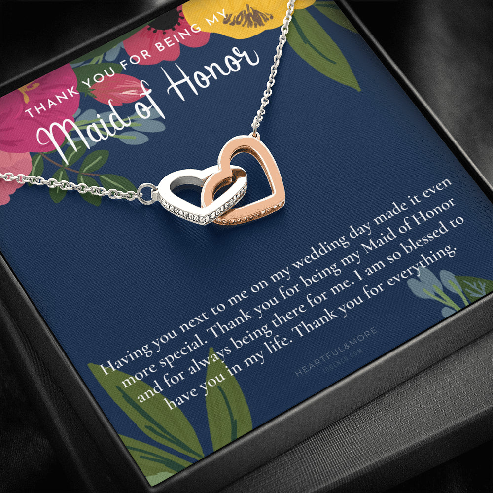 Maid of Honor Thank You Gift From Bride, Bridesmaid Gift, Maid of Honor Gift Necklace, Matron of Honor Gift, Thank You Gift From Bride