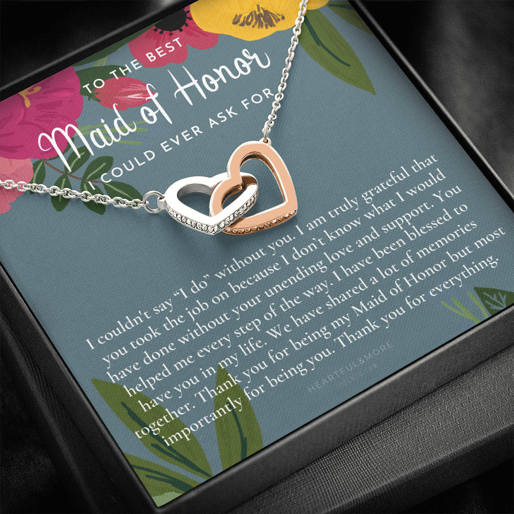 Maid of Honor Thank You Gift From Bride, Bridesmaid Gift, Maid of Honor Gift Necklace, Matron of Honor Gift, Thank You Gift From Bride