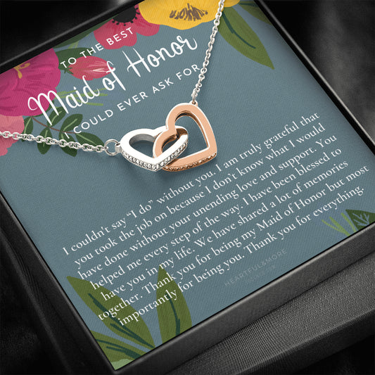Maid of Honor Thank You Gift From Bride, Bridesmaid Gift, Maid of Honor Gift Necklace, Matron of Honor Gift, Thank You Gift From Bride