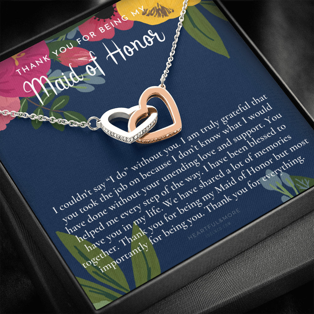 Maid of Honor Thank You Gift From Bride, Bridesmaid Gift, Maid of Honor Gift Necklace, Matron of Honor Gift, Thank You Gift From Bride