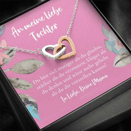 Halskette für Tochter, Geburtstagsgeschenk für Tochter, Goldene Herzen Kette für Tochter, Silberkette, Konfirmation Geschenk, für Tochter