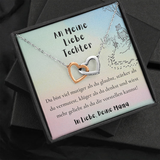 Halskette für Tochter, Geburtstagsgeschenk für Tochter, Goldene Herzen Kette für Tochter, Silberkette, Konfirmation Geschenk, für Tochter