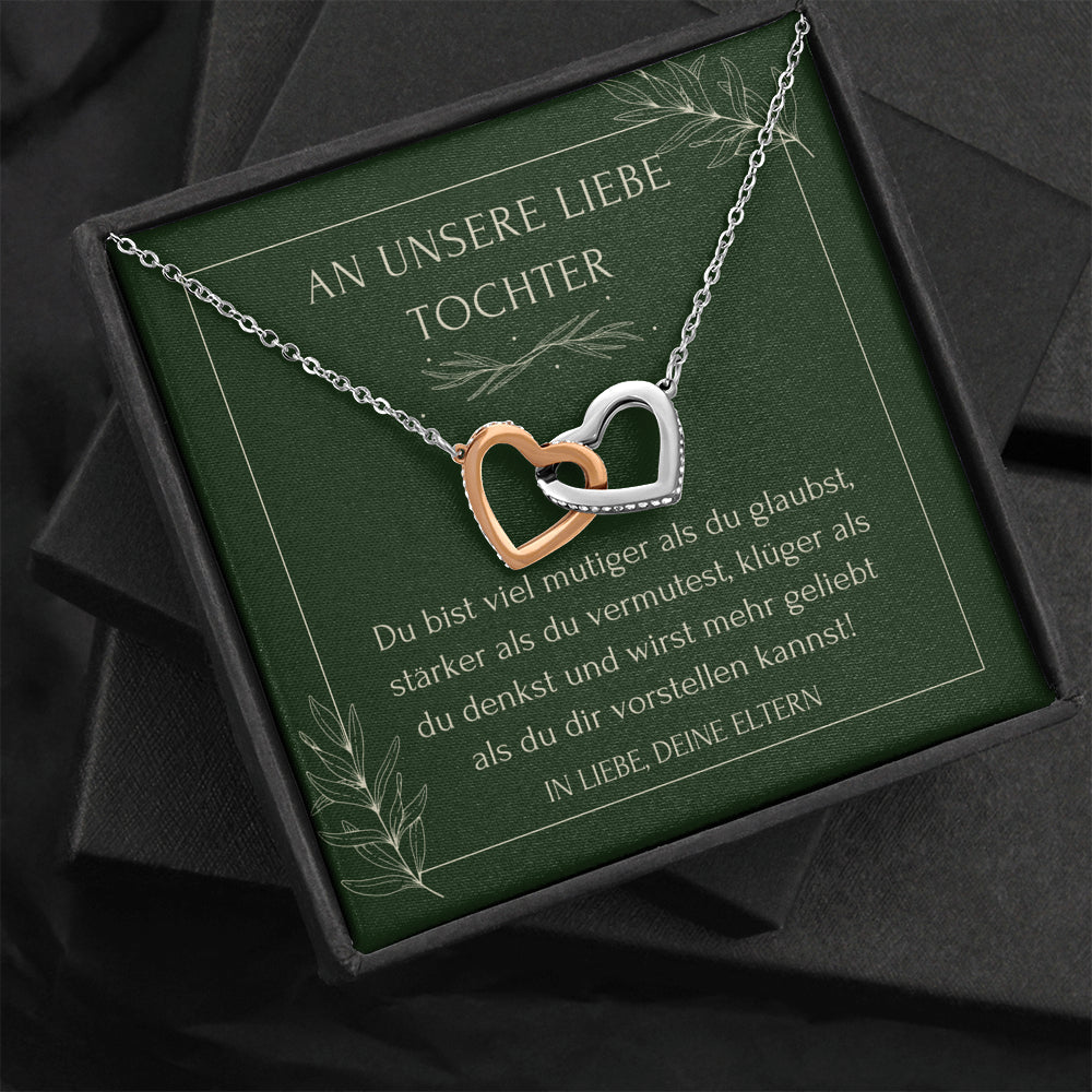 Geburtstagsgeschenk für Tochter von Eltern, Halskette Tochter, Schlichte Halskette, Goldene Herzen Kette für Tochter, Konfirmation