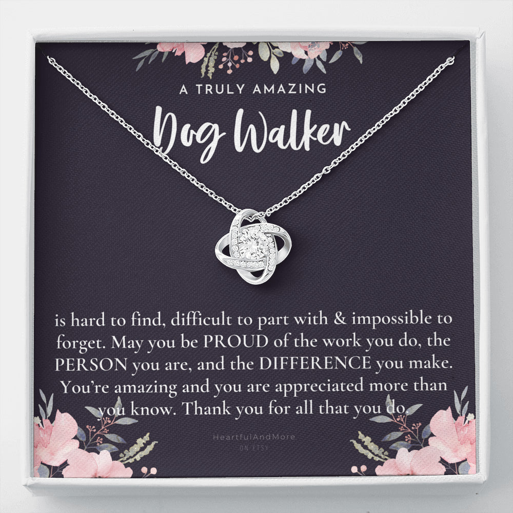 Gift For Female Dog Walker, Dog Walker Retirement Gift, Dog Walker Appreciation Gift, Birthday, Love Knot Necklace