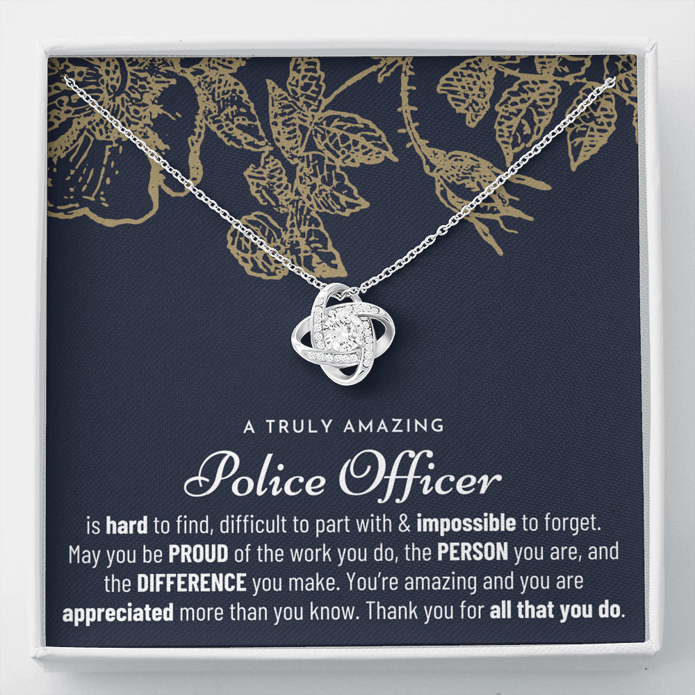 Gift For Female Police officer, Police officer Retirement Gift, Police officer Appreciation Gift, Birthday, Love Knot Necklace