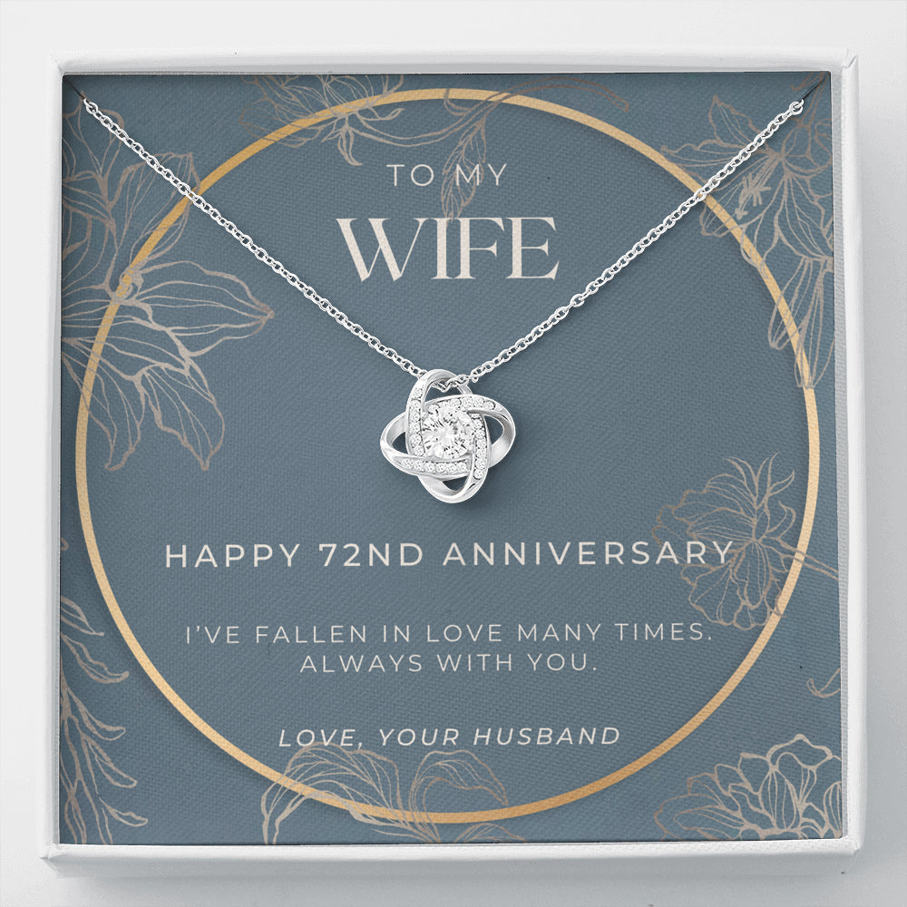 72 Year Anniversary Gift For Wife - Love Knot Necklace