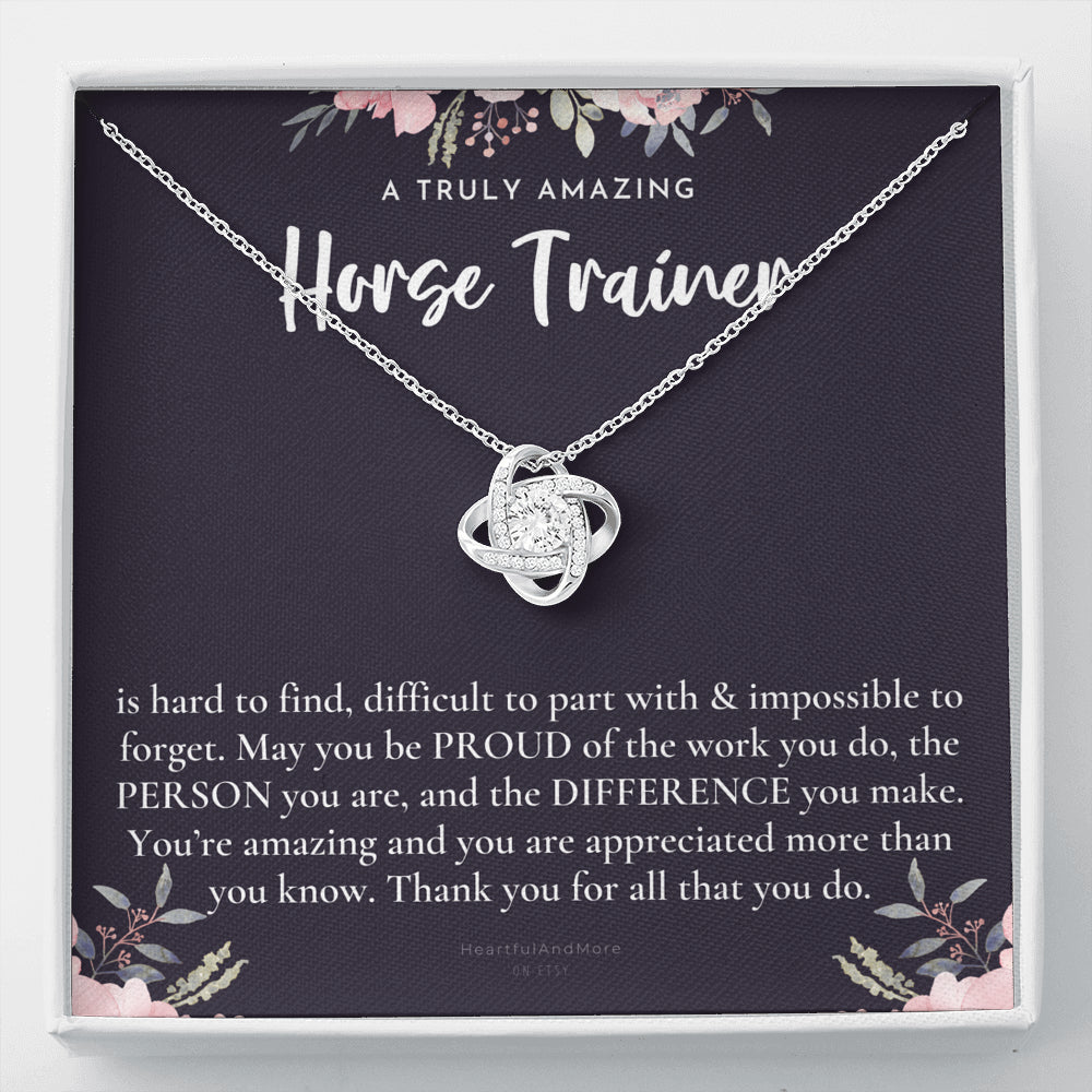 Gift For Horse Trainer, Horse Trainer Gift, Horse Trainer Appreciation Gift, Birthday, Love Knot Necklace