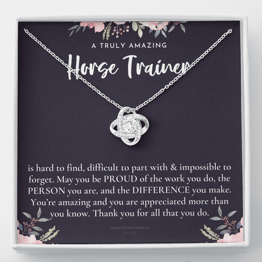 Gift For Horse Trainer, Horse Trainer Gift, Horse Trainer Appreciation Gift, Birthday, Love Knot Necklace