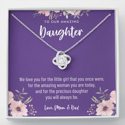 Necklace Gift For Daughter From Parents, Daughter Necklace From Mom And Dad, Daughter Gift From Parents