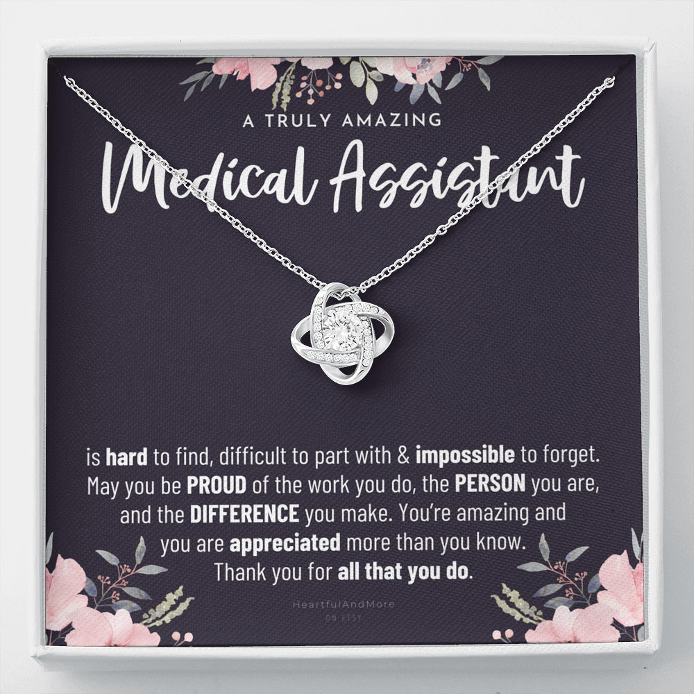 Gift For Female Medical Assistant, Medical Assistant Gift, Medical Assistant Appreciation Gift, Birthday, Love Knot Necklace