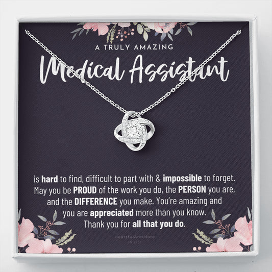 Gift For Female Medical Assistant, Medical Assistant Gift, Medical Assistant Appreciation Gift, Birthday, Love Knot Necklace