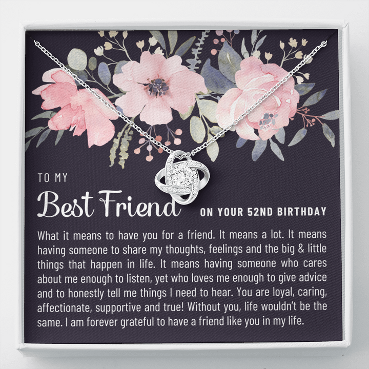 Best Friend 52nd Birthday Gift - Love Knot Necklace