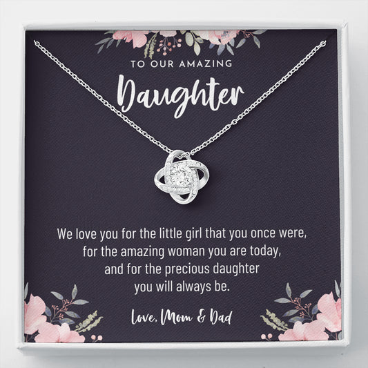 Necklace Gift For Daughter From Parents, Daughter Necklace From Mom And Dad, Daughter Gift From Parents