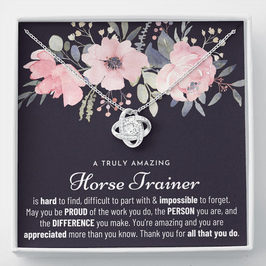 Gift For Horse Trainer, Horse Trainer Gift, Horse Trainer Appreciation Gift, Birthday, Love Knot Necklace