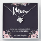 Mom Necklace, Gift from Daughter, Birthday Gift for Mom, Gift for Mother's Day, Love Knot Necklace for Mom, Daughter to Mother Gift