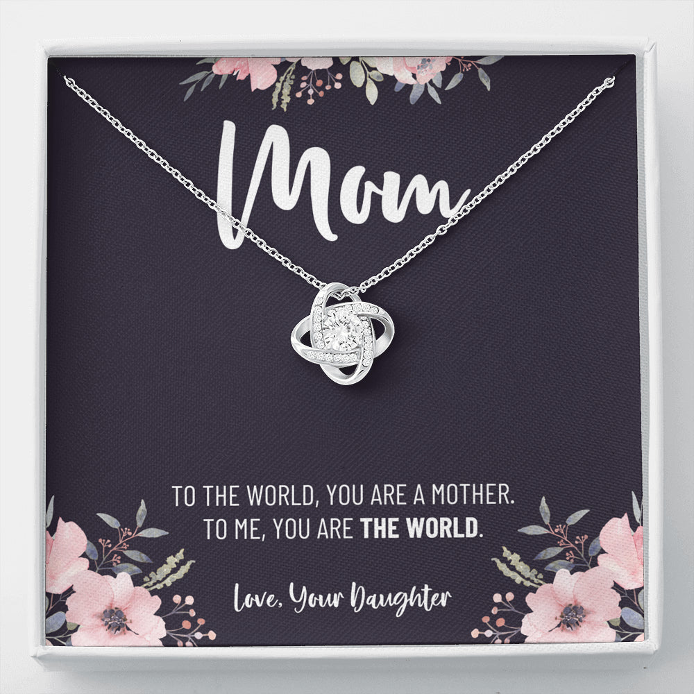 Mom Necklace, Gift from Daughter, Birthday Gift for Mom, Gift for Mother's Day, Love Knot Necklace for Mom, Daughter to Mother Gift