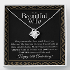 66 Year Anniversary Gift For Wife - Love Knot Necklace