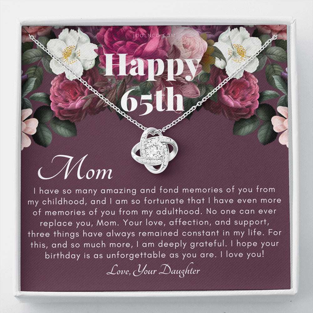 Mother's 65th Birthday Gift | Gift for Mom on her birthday | Gift For Mom from Daughter | Mom Necklace | Best Mom Gift Message Card
