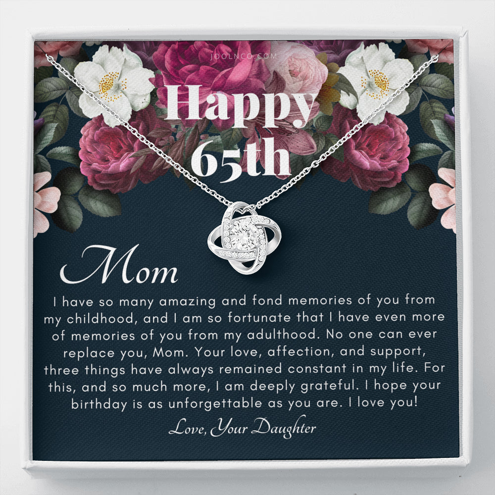 Mother's 65th Birthday Gift | Gift for Mom on her birthday | Gift For Mom from Daughter | Mom Necklace | Best Mom Gift Message Card