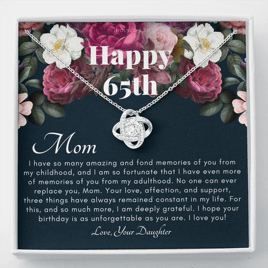 Mother's 65th Birthday Gift | Gift for Mom on her birthday | Gift For Mom from Daughter | Mom Necklace | Best Mom Gift Message Card