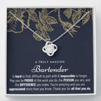 Gift For Female Bartender, Bartender Gift, Bartender Appreciation Gift, Birthday, Love Knot Necklace