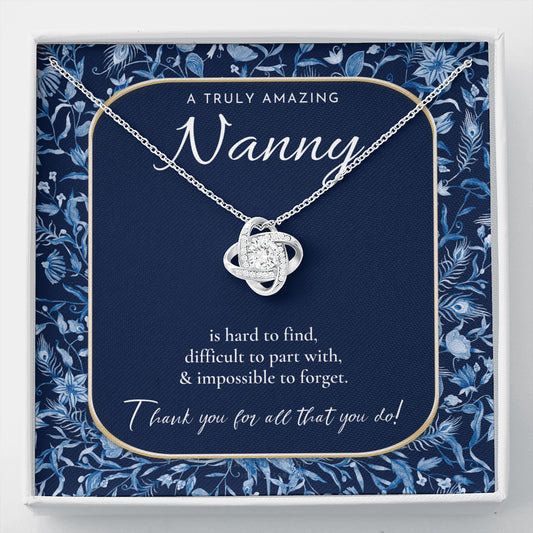 Nanny Appreciation Necklace Gift, Nanny Thank You Gift, Thank you Nanny, Gift for Nanny Leaving, A Truly Amazing Babysitter Gift, Best Nanny